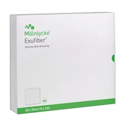 Exufiber Mölnlycke 10 x 10 cm | Gelvezelverband | 80 Stück